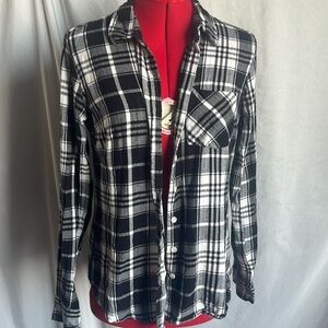 MM125 Warehouse one black buffalo check button down long sleeve